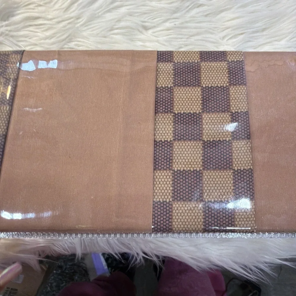 Mrs Bella Home King Bamboo Sheet Set 4-Piece Brown Check Pattern
